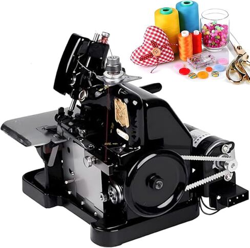 Sergers و Overlock من الدرجة الصناعية ، حجم حبة مثقبة: φ3-4mmm ، مع مفتاح القدم ، حفر متماثل ، سرعة قابلة للتعديل ، للنسيج الثقيل يشمل الملحقات السوداء in Kuwait