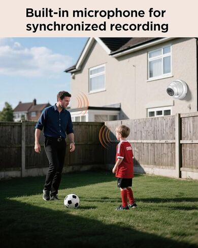 نظام كاميرا أمان 4K PoE، كاميرات برجية IP قبة 4X 8MP سلكية مع اكتشاف مركبة شخص AI للتسجيل المنزلي 24/7، ميكروفون مدمج، وصول عن بعد، 4K 8CH NVR 2TB HDD، PD94CA30408-8M in Kuwait