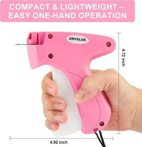 Stitch Gun for Clothes – Stitchy Tag Attacher Kit with 6 Needles & 4000 Fasteners (2000 Black + 2000 White), Clothing Price Tag Gun for Retail, Boutique & DIY (Pink/White) in Saudi Arabia