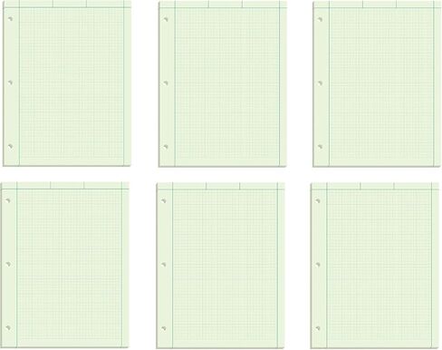 Ampad Evidence Engineering Pad, 100 Sheets, 5 Squares Per Inch, Green Tint, 11"H x 8 1/2"W, Sold as 6 Pack in Saudi Arabia