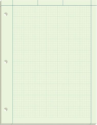 Ampad Evidence Engineering Pad, 100 Sheets, 5 Squares Per Inch, Green Tint, 11"H x 8 1/2"W, Sold as 6 Pack in Saudi Arabia