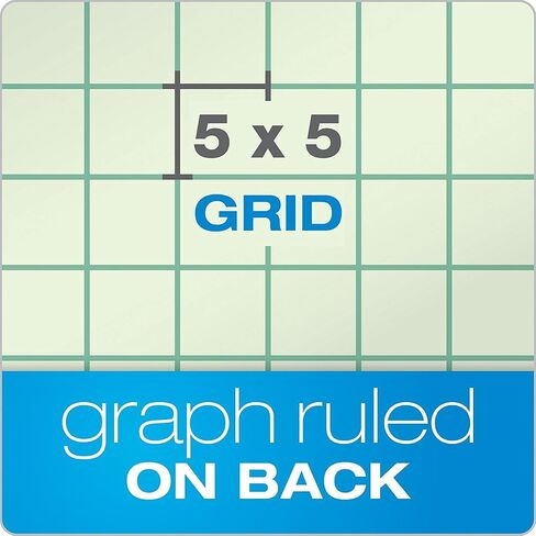 Ampad Evidence Engineering Pad, 100 Sheets, 5 Squares Per Inch, Green Tint, 11"H x 8 1/2"W, Sold as 6 Pack in Saudi Arabia