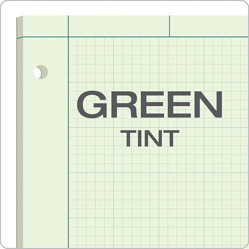 Ampad Evidence Engineering Pad, 100 Sheets, 5 Squares Per Inch, Green Tint, 11"H x 8 1/2"W, Sold as 6 Pack in Saudi Arabia