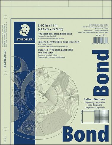 Staedtler® Engineering Computation Pad, 5 x 5 Grid, 100 Sheets in Saudi Arabia
