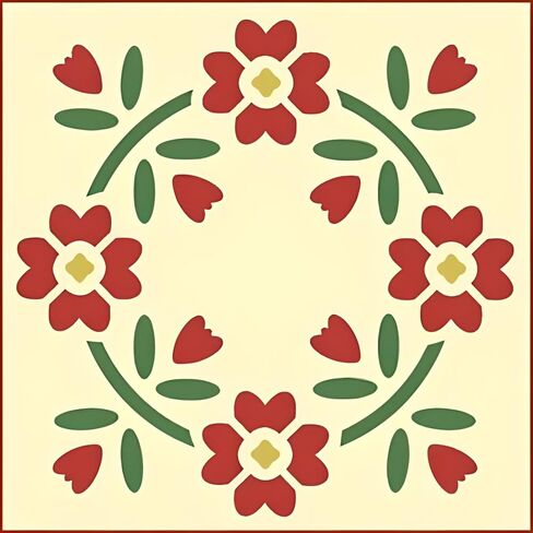 زهرة الزهور 1 قالب استنسل 6 "× 6" للجدران ، النسيج ، الأثاث ، الحرف الخشبية و DIY - تصميم الزهور الزهرية القابلة لإعادة الاستخدام لمشاريع الديكور والرسم في المنزل - الاستنسل الفني in Saudi Arabia