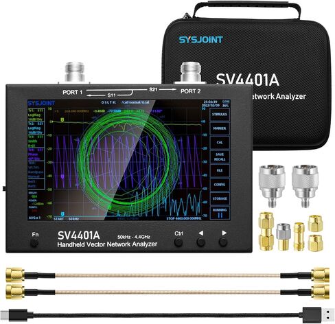 GOOZEEZOO NanoVNA-H4 Vector Network Analyzer with 9 SMA Calibration 10KHz-1.5GHz HF VHF UHF Antenna Analyzer Measuring S Parameters, Voltage Standing Wave Ratio, Phase, Delay, Smith Chart(4 inch) in Kuwait