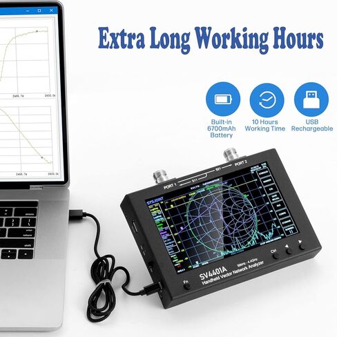GOOZEEZOO NanoVNA-H4 Vector Network Analyzer with 9 SMA Calibration 10KHz-1.5GHz HF VHF UHF Antenna Analyzer Measuring S Parameters, Voltage Standing Wave Ratio, Phase, Delay, Smith Chart(4 inch) in Kuwait