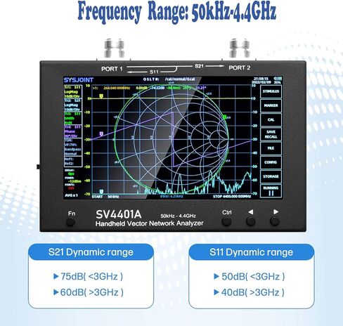 GOOZEEZOO NanoVNA-H4 Vector Network Analyzer with 9 SMA Calibration 10KHz-1.5GHz HF VHF UHF Antenna Analyzer Measuring S Parameters, Voltage Standing Wave Ratio, Phase, Delay, Smith Chart(4 inch) in Kuwait