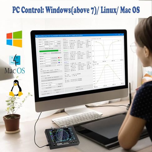 GOOZEEZOO NanoVNA-H4 Vector Network Analyzer with 9 SMA Calibration 10KHz-1.5GHz HF VHF UHF Antenna Analyzer Measuring S Parameters, Voltage Standing Wave Ratio, Phase, Delay, Smith Chart(4 inch) in Kuwait