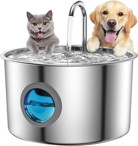 New Upgraded Wireless Cat Water Fountain, 3.2L Stainless Steel Automatic Pet Water Dispenser with 12 Filters, Ultra-Quiet Pump, Advanced Filtration for Cats & Small Dogs in Saudi Arabia