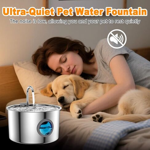 New Upgraded Wireless Cat Water Fountain, 3.2L Stainless Steel Automatic Pet Water Dispenser with 12 Filters, Ultra-Quiet Pump, Advanced Filtration for Cats & Small Dogs in Saudi Arabia