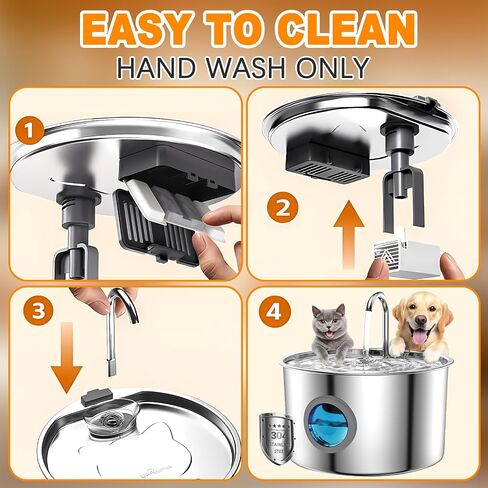New Upgraded Wireless Cat Water Fountain, 3.2L Stainless Steel Automatic Pet Water Dispenser with 12 Filters, Ultra-Quiet Pump, Advanced Filtration for Cats & Small Dogs in Saudi Arabia