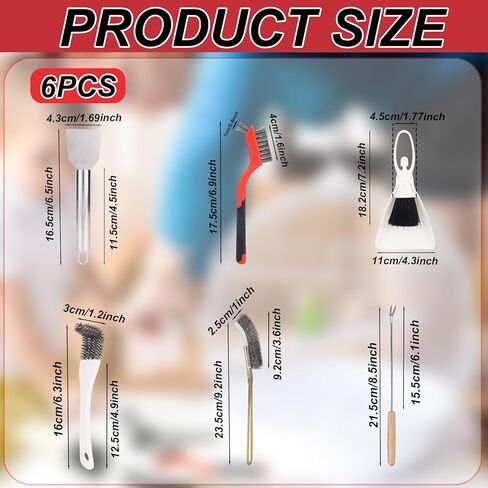 6pcs مجموعة أدوات فرشاة تنظيف القفص ، مستلزمات ملحقات قفص العصافير متعددة الوظائف مع أدوات فرشاة قفص الحيوانات الصغيرة لمكشفة للببناء الهامستر in Kuwait