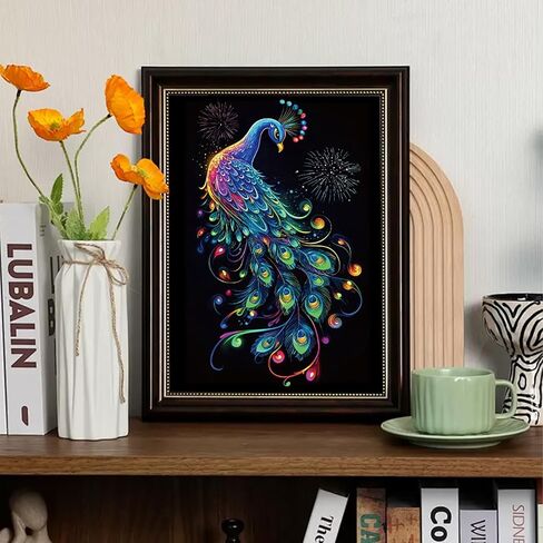 Scratch Art Adult 8 Sheets Rainbow Scratch Art DIY Craft Gift 5 Paint by Scratch Tools （ Butterfly & Peacock） in Saudi Arabia