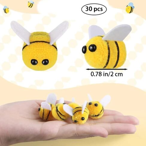 Sndperiexam 30 PCS Mini Wool Felt Bees Cute Bee Craft Supplies Love for Crafts Plush Bees Bees Decor in Saudi Arabia