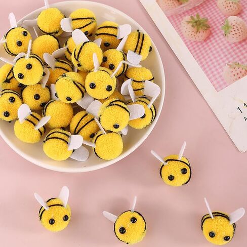 Sndperiexam 30 PCS Mini Wool Felt Bees Cute Bee Craft Supplies Love for Crafts Plush Bees Bees Decor in Saudi Arabia
