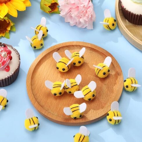 Sndperiexam 30 PCS Mini Wool Felt Bees Cute Bee Craft Supplies Love for Crafts Plush Bees Bees Decor in Saudi Arabia