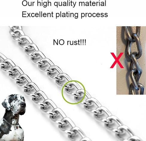 Chain Collar for Dogs, Metal Slip Link Heavy Duty Dog Choker Collar Training Puppy Collars for XXS XS Small Medium Large Dogs, Silver S in Kuwait