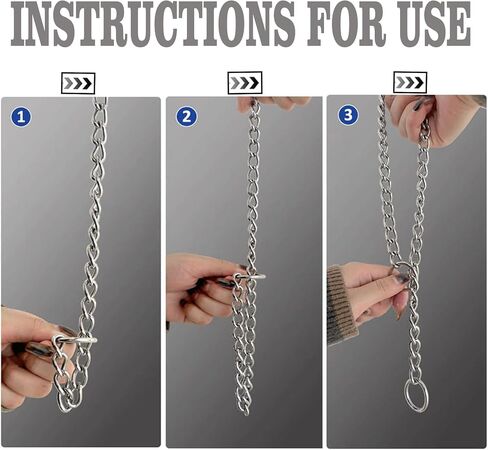 Chain Collar for Dogs, Metal Slip Link Heavy Duty Dog Choker Collar Training Puppy Collars for XXS XS Small Medium Large Dogs, Silver S in Kuwait