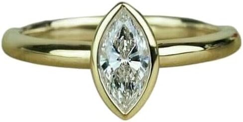 تم إنشاء مختبر Marquise Marquise 2ct 2ct Marquise Lab خاتم الخطوبة ، 14 ألفًا من الذهب الأصفر (الأصفر ، 7.75) in Saudi Arabia