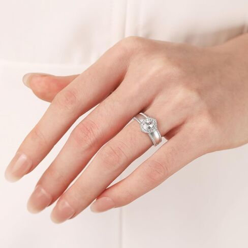 Meissa Sterling Silver Oval Cut Solitaire Cubic Zirconia CZ Wedding Promise Band Rings for Women Her Classic Marriage Engagement Rings Size Adjustable 5-9, Gold in Saudi Arabia