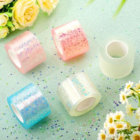 Hydren 5 PCS Nano Tape Bubble Kit Glow في مجموعة صانع الغراء المظلمة Nano No Heating مطلوبة 49.2 قدمًا × 1.97 بوصة مناسبة للأطفال المبتدئين للأشعة فوق البنفسجية غراء مزدوج ملون لصنع الفقاعة in Saudi Arabia