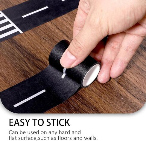 4 Rolls Roadway Tape, 16.4ft Black Residue Free Road Car Track Tape Race Cars Decorations for Kids Birthday Party Party Racing Party Decoration in Saudi Arabia