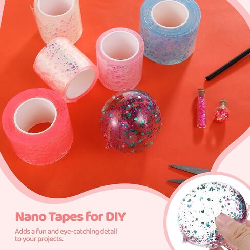 Omistar 10 PCS Nano Tapes ، Multicolor Nano Tape Bubble Kit و Multi-Color و Bubble Making Corning for Crafting و Tecoring و DIY ، مناسبة للمبتدئين والأطفال (65.6 قدم × 2 بوصة) in Kuwait