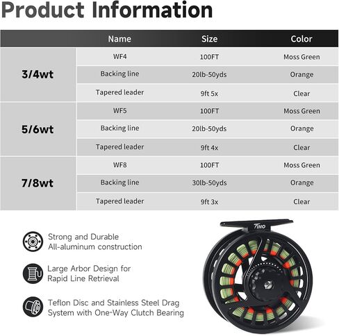 Maxcatch Tino Fly Fishing Reel, Large Arbor All Aluminum with CNC Cutting Trout Fly Reels, 3/4 5/6 7/8wt in Saudi Arabia