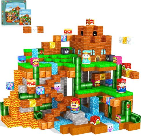 Magnetic Blocks Kids Toys & Games, Magnetic Building Cubes Montessori Construction Sensory Toys for 3-5 5-7 6-8 8-13 Year Old Boys Girls, Toddler for Ages 3+ Birthday Decorations Party Favors Gifts in Saudi Arabia