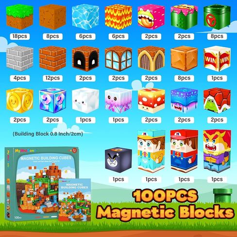 Magnetic Blocks Kids Toys & Games, Magnetic Building Cubes Montessori Construction Sensory Toys for 3-5 5-7 6-8 8-13 Year Old Boys Girls, Toddler for Ages 3+ Birthday Decorations Party Favors Gifts in Saudi Arabia