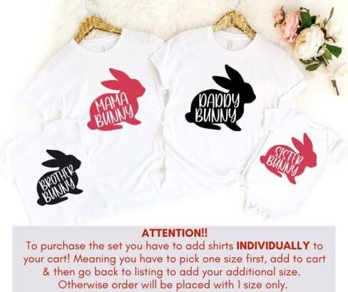 Mommy Daddy Brother Sister Baby Bunny Personalized Easter Family Shirts, Cute Matching Shirts for Easter, Matching Easter Outfits, Easter Crew Matching Shirts, Easter Clothes for Family. Multicolor in Saudi Arabia