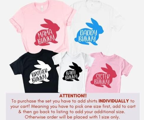 Mommy Daddy Brother Sister Baby Bunny Personalized Easter Family Shirts, Cute Matching Shirts for Easter, Matching Easter Outfits, Easter Crew Matching Shirts, Easter Clothes for Family. Multicolor in Saudi Arabia