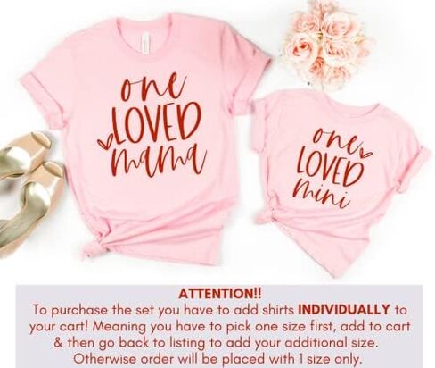 One Loved Mama Mini, Mommy and Me Valentine Shirts, Valentine's Day Mom and Daughter Matching Outfits, Son Mother Baby Valentines Day Gifts for Mom. Multicolor in Saudi Arabia