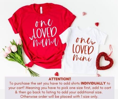 One Loved Mama Mini, Mommy and Me Valentine Shirts, Valentine's Day Mom and Daughter Matching Outfits, Son Mother Baby Valentines Day Gifts for Mom. Multicolor in Saudi Arabia