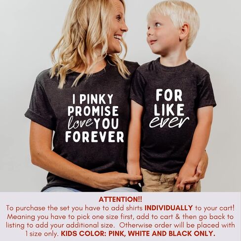 Pinky Promise Love You Forever Mommy and Me Valentine Shirts, Valentine's Day Mom and Daughter Matching Outfits, Son Mother Valentines Day Gifts for Mom and Baby Girl Boy. Multicolor in Saudi Arabia