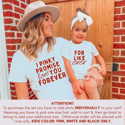 Pinky Promise Love You Forever Mommy and Me Valentine Shirts, Valentine's Day Mom and Daughter Matching Outfits, Son Mother Valentines Day Gifts for Mom and Baby Girl Boy. Multicolor in Saudi Arabia