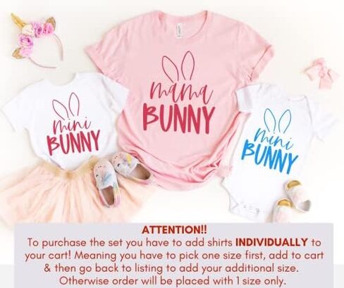 Bunny Ears Mama Mini Mommy وأنا مطابقة ملابس لعيد الفصح ، أم عيد الفصح اللطيف ، وقمصانني ، الأم الابنة الأم ، ملابس عيد الفصح ، مومي طفل أرنب عيد الفصح. Bears2 متعدد الألوان in Saudi Arabia