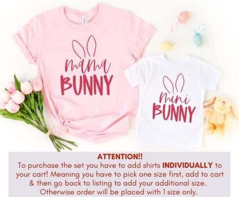 Bunny Ears Mama Mini Mommy وأنا مطابقة ملابس لعيد الفصح ، أم عيد الفصح اللطيف ، وقمصانني ، الأم الابنة الأم ، ملابس عيد الفصح ، مومي طفل أرنب عيد الفصح. Bears2 متعدد الألوان in Saudi Arabia
