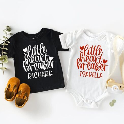 Little Heart Breaker Baby Valentines Day Outfit Boy Or Girl, Cute Toddler Boy Valentines Day Shirt, Valentine's Day Outfit for Toddler Girl, Newborn Valentine's Day Onesie. Multicolor in Saudi Arabia