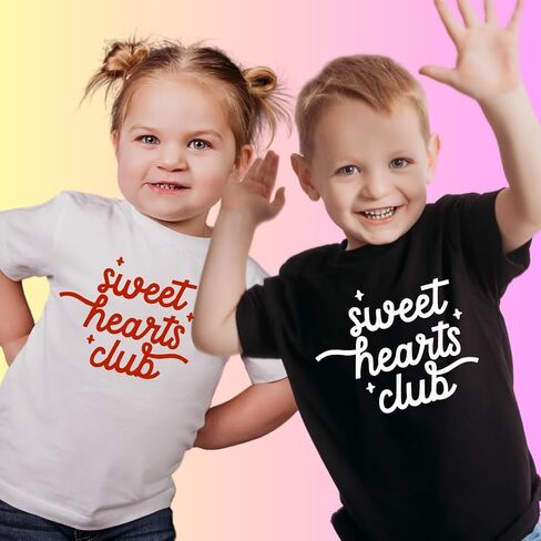 نادي Sweatheart Club مطابقة لأشقاء عيد الحب قميص ، طفل عيد الحب يوم الفتاة الصبي ، صبي طفل عيد الحب قميص يوم ، فتاة عيد الحب الصغار ، قمصان عيد الحب لطيف للأطفال. in Saudi Arabia