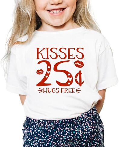 Kisses 25 Cents Toddler Valentines Shirt, Valentine's Day Outfit For Toddler Boy, Girl, Funny Baby Valentines Day Onesie, Cute Toddler Boy Valentines Day Shirt, Newborn Valentine's Day Outfit. KHUG1 in Saudi Arabia