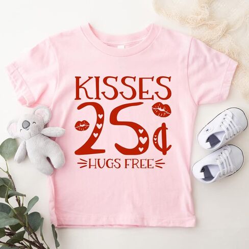 Kisses 25 Cents Toddler Valentines Shirt, Valentine's Day Outfit For Toddler Boy, Girl, Funny Baby Valentines Day Onesie, Cute Toddler Boy Valentines Day Shirt, Newborn Valentine's Day Outfit. KHUG1 in Saudi Arabia