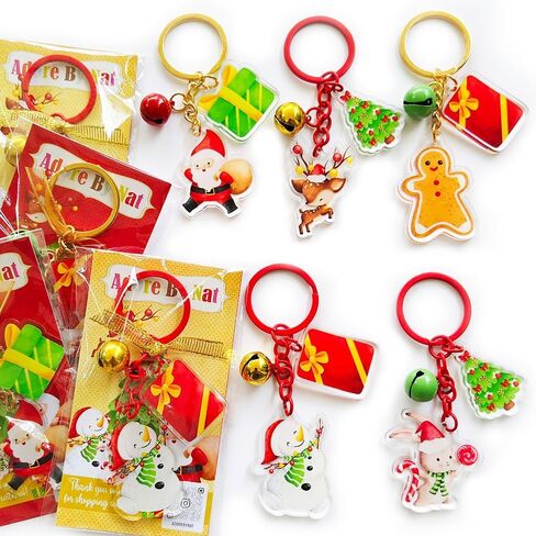 سلسلة مفاتيح Charm Charm التي وضعتها Adore by Nat - سلاسل مفاتيح العطلات الاحتفالية مع Santa و Snowman و Gingerbread & More - Stocking Stuffers و Gifts ، مجموعة من 5 in Saudi Arabia