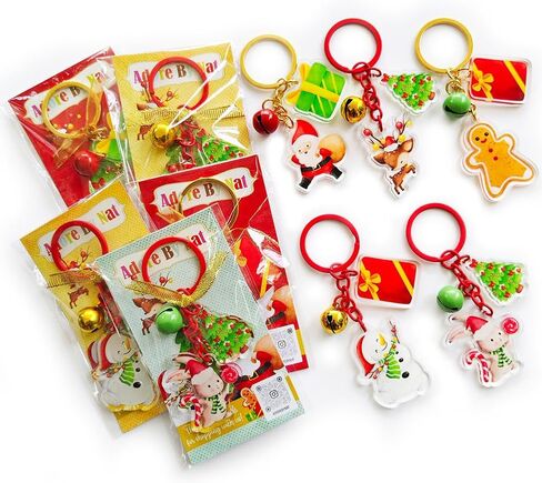 سلسلة مفاتيح Charm Charm التي وضعتها Adore by Nat - سلاسل مفاتيح العطلات الاحتفالية مع Santa و Snowman و Gingerbread & More - Stocking Stuffers و Gifts ، مجموعة من 5 in Saudi Arabia