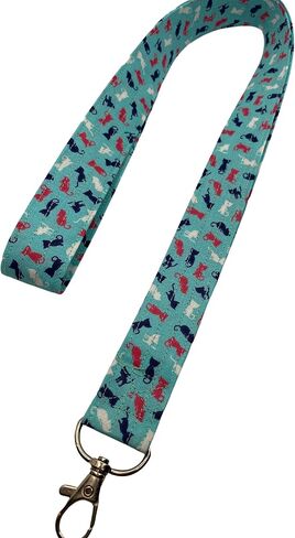 Mini Cats Lanyard ID Badge Key Holder Keeper Fabric Teal Kittens in Saudi Arabia
