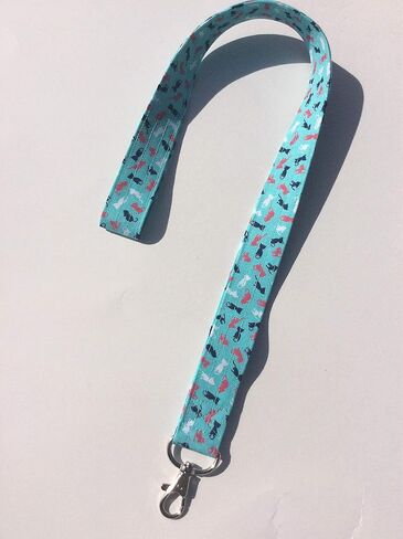 Mini Cats Lanyard ID Badge Key Holder Keeper Fabric Teal Kittens in Saudi Arabia