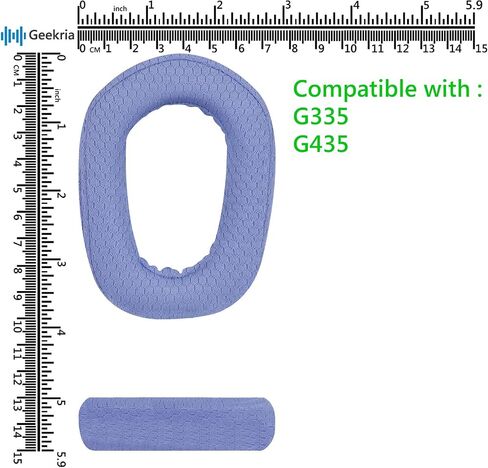 وسائد أذن بديلة من نسيج شبكي مريح من Geekria لسماعات الرأس Logitech G435 G335، وسائد أذن لسماعات الرأس، وقطع إصلاح غطاء أكواب الأذن (أسود) in Saudi Arabia