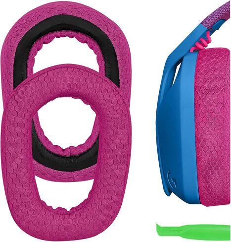 وسائد أذن بديلة من نسيج شبكي مريح من Geekria لسماعات الرأس Logitech G435 G335، وسائد أذن لسماعات الرأس، وقطع إصلاح غطاء أكواب الأذن (أسود) in Saudi Arabia