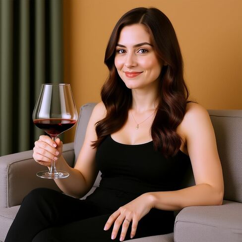 Red Wine Glasses Set of 4, Premium Crystal Wine Glasses Hand Blown, 23 oz Burgundy Red Wine Glass With Long Stem, Unique Gifts for Anniversary, Birthday, Wedding, Father's Day in Saudi Arabia